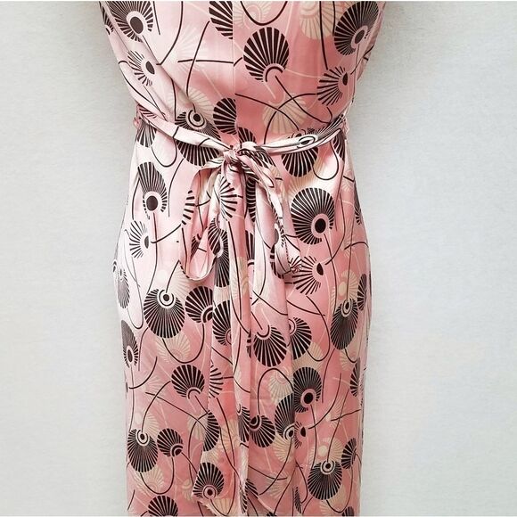 LAUNDRY by Shelli Segal Silk Tie Back V-Neck Sleeveless Floral Slip Dress - Picture 10 of 11